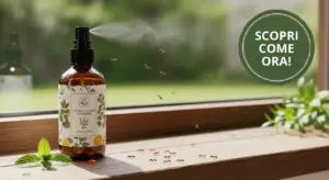 Spray naturale applicato su davanzale per allontanare le formiche in casa